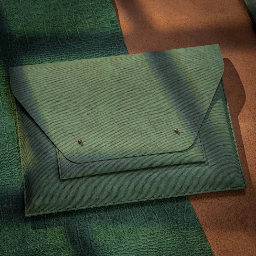 Husa laptop piele PU Iron, verde