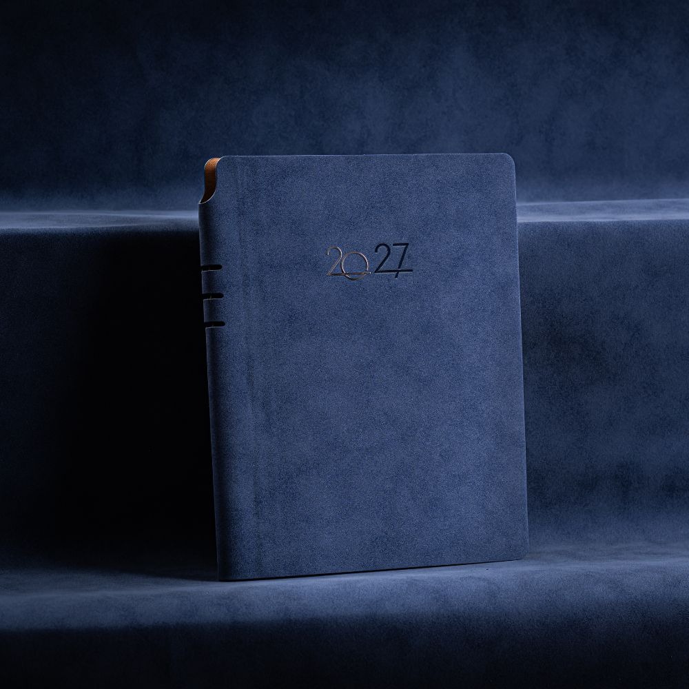 Agenda Nubuk, albastru deschis, 16x22 cm