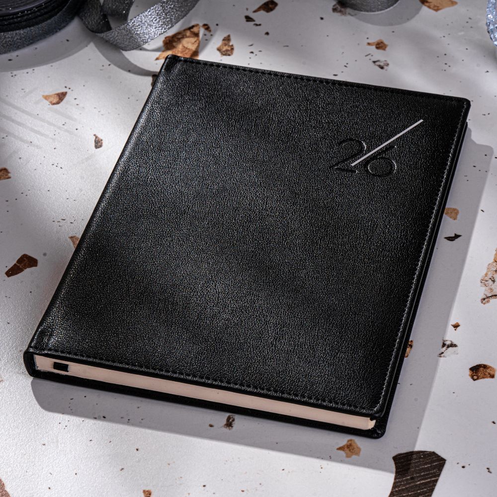 Agenda True, negru, 16x22 cm