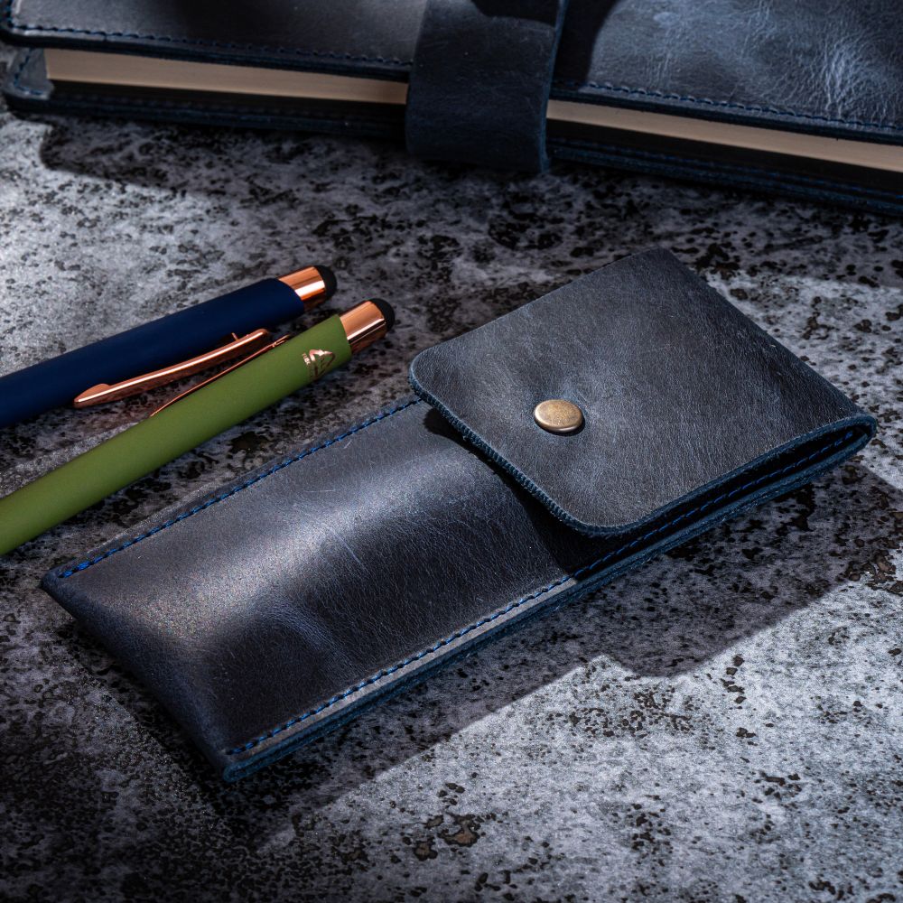 Etui double Vintage, albastru