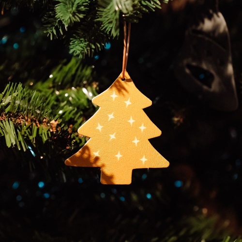 Glob  piele PU Christmas Tree, bej inchis