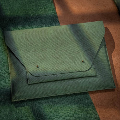 Husa laptop piele PU Iron, verde