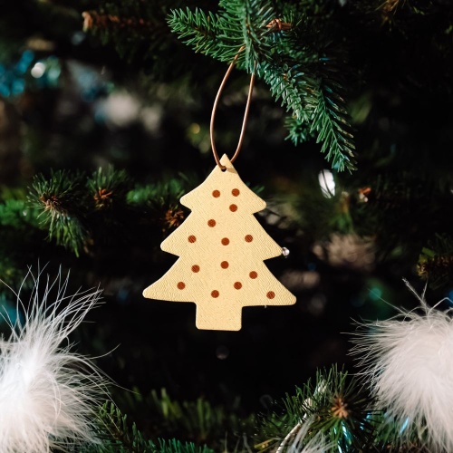 Glob  piele PU Christmas Tree, bej deschis