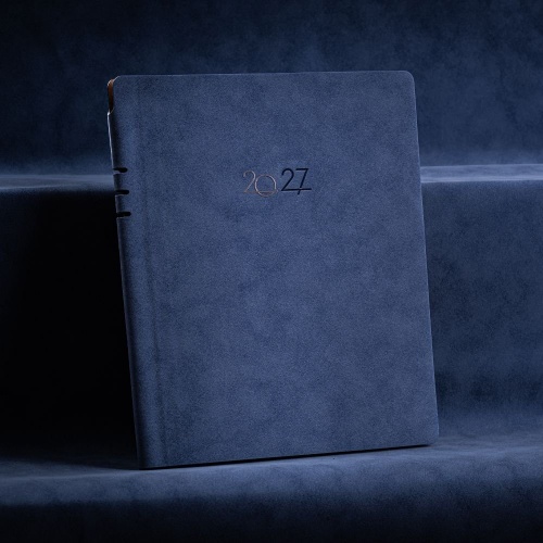 Agenda Nubuk, albastru deschis, 20.5x26 cm*