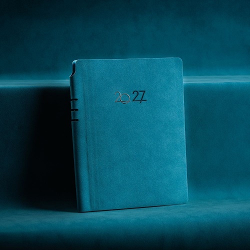 Agenda Nubuk, turquoise, 16x22 cm