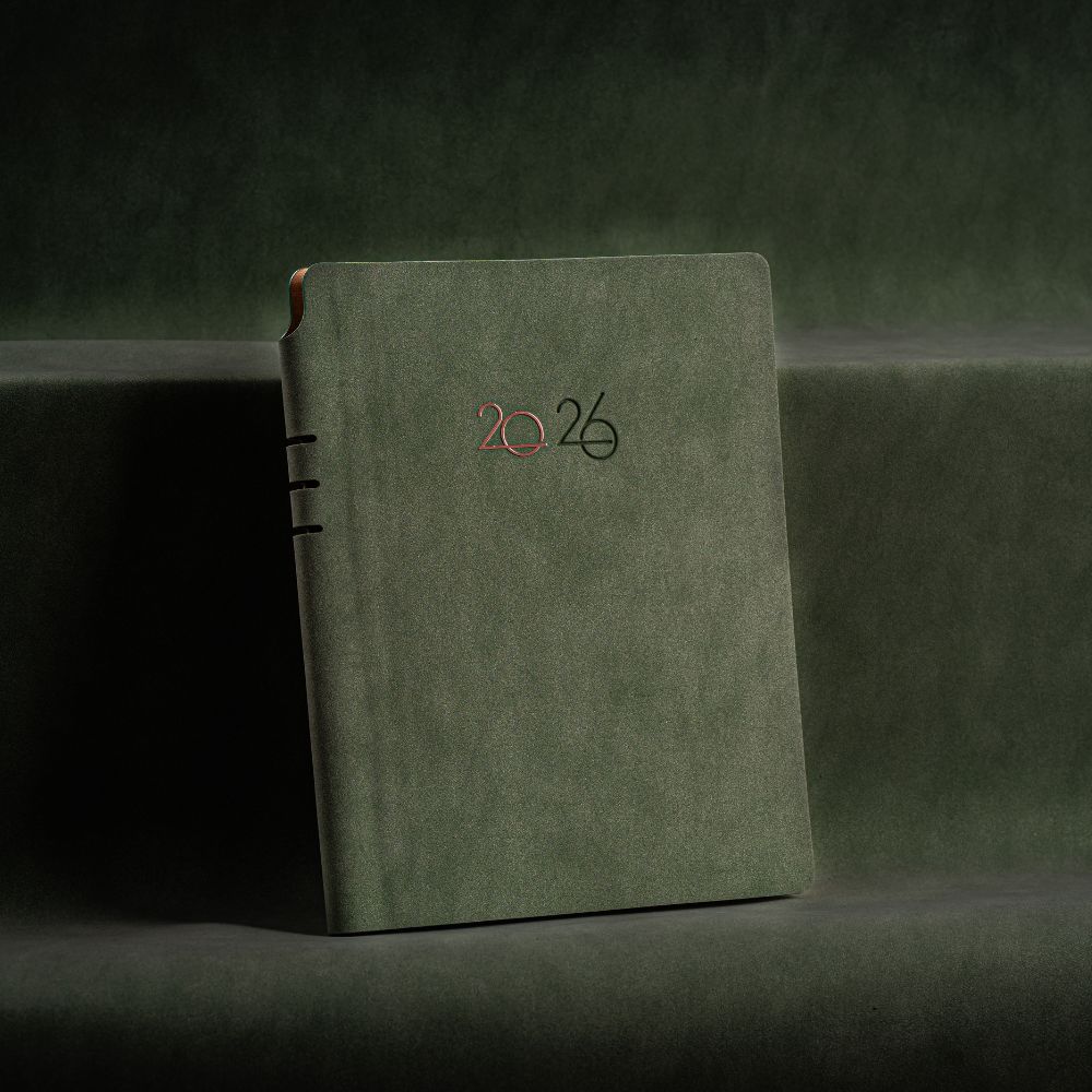 Agenda Nubuk, verde, 16x22 cm Agenda Nubuk, verde, 16x22 cm*