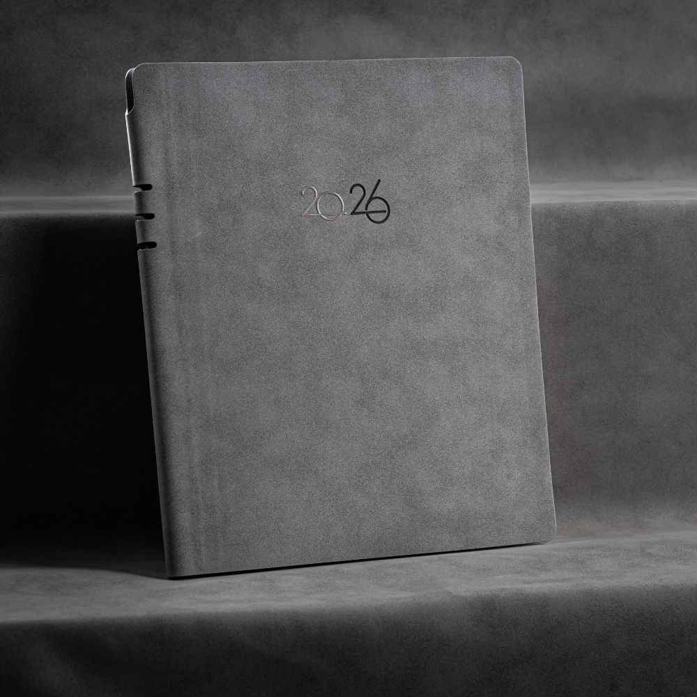 Agenda Nubuk, gri deschis, 20.5x26 cm Agenda Nubuk, gri deschis, 20.5x26 cm*