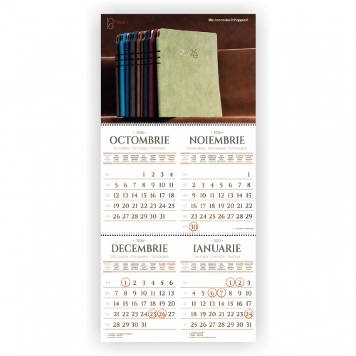 Calendar triptic Corporate, bej