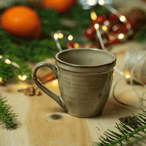 Tabo ceramic cup and saucer, cream *