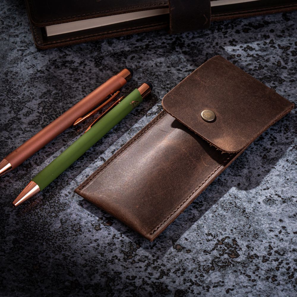 Etui double Vintage, maro