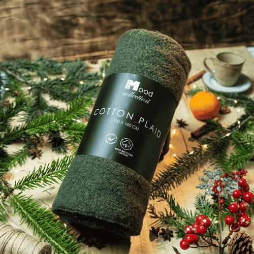 Chrissy Blanket, recycled cotton, green*