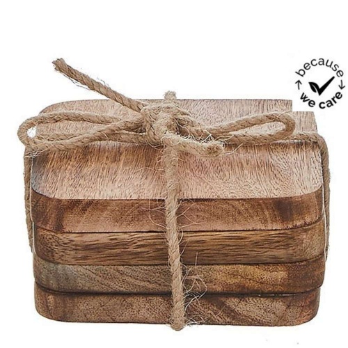 Duko wooden coaster set (4 pcs)